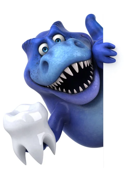 Kreslená postavička s zub — Stock fotografie