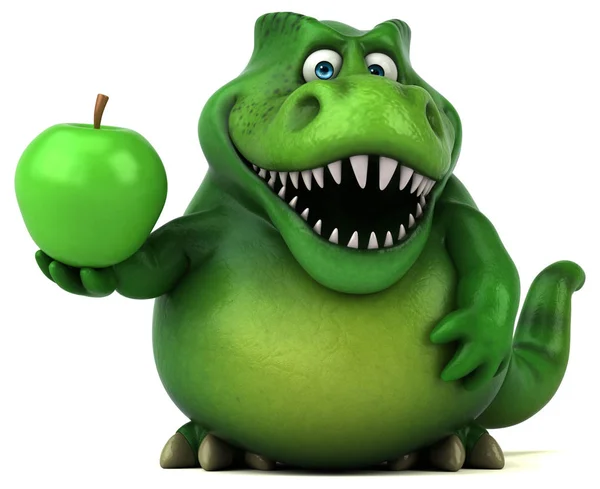 Cartoon character holding apple — Stock Photo, Image