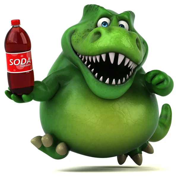 Cartoon character holding soda — Stock Photo, Image