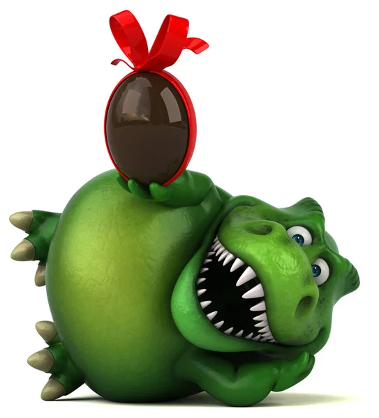 Cartoon character holding easter egg — Stock Photo, Image