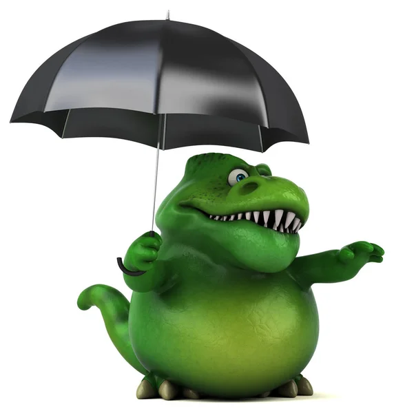 Çizgi film karakteri şemsiye ile — Stok fotoğraf