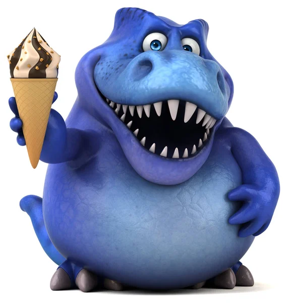 Çizgi film karakteri holding dondurma — Stok fotoğraf