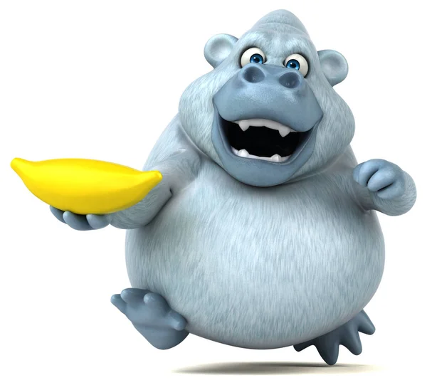 Zeichentrickfigur mit Banane — Stockfoto