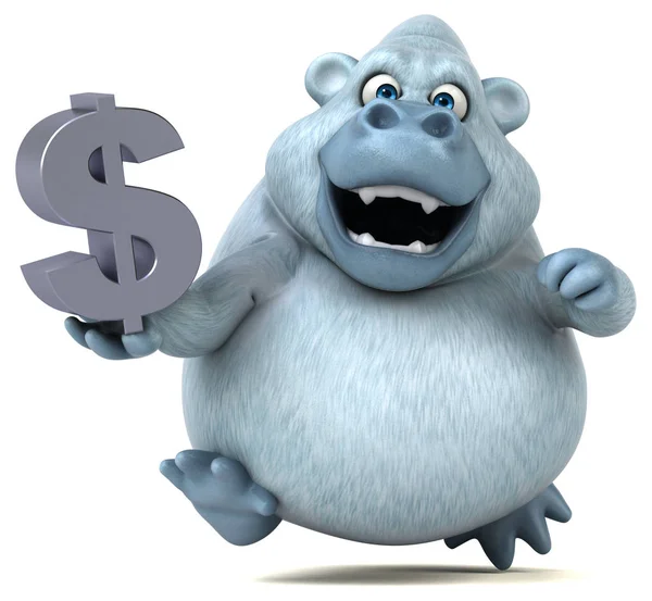 Cartoon character holding dollar — Stock Photo, Image