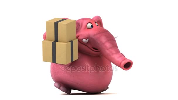 有趣的大象举行箱 — 图库视频影像