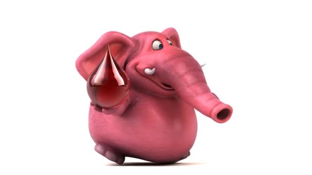 Funny sloního drží kapky — Stock video