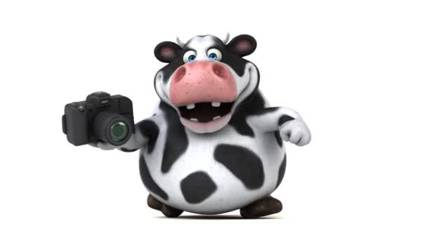 Cartoon character  holding  camera — Stock Video