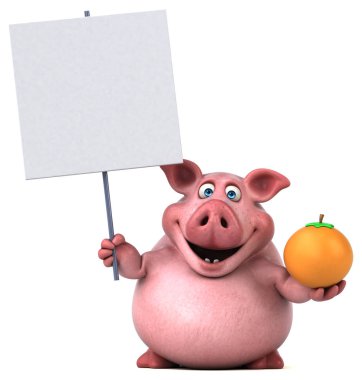 Meyve ile eğlenceli çizgi film karakteri 