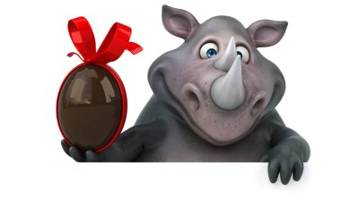 çizgi film karakteri holding Paskalya yortusu yumurta