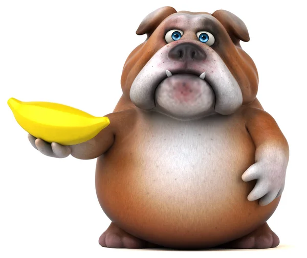 Personagem de desenho animado segurando banana — Fotografia de Stock