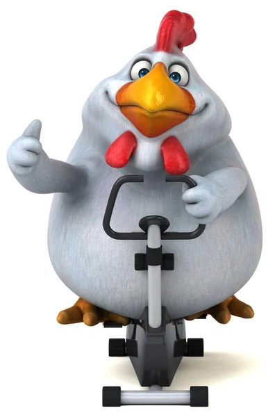 Personagem de desenho animado na bicicleta — Fotografia de Stock