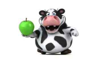 çizgi film karakteri holding elma 