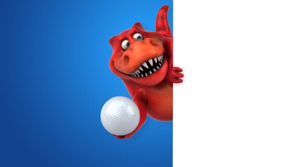 Divertente personaggio dei cartoni animati in possesso di palla — Video Stock