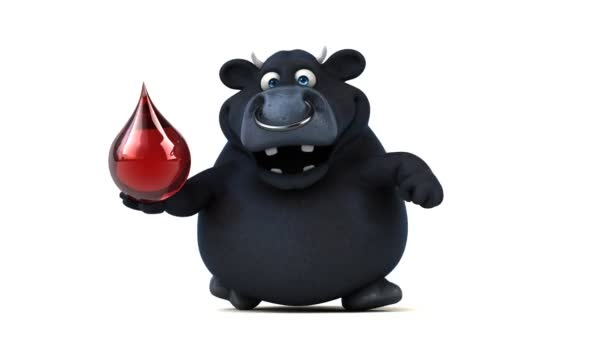 Cartoon character  holding blood — Stock Video