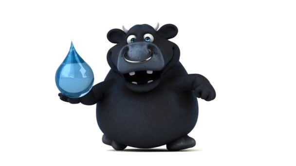 Personaje de dibujos animados celebración gota de agua — Vídeos de Stock