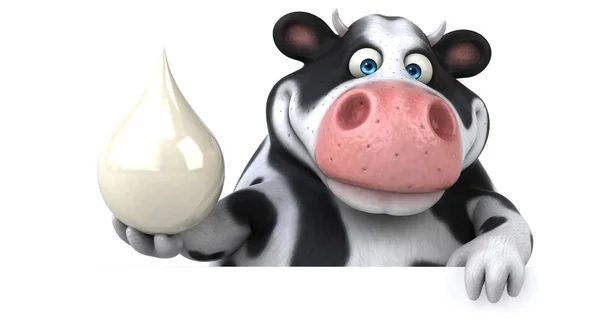 Fun cow  with milk — Stock Photo, Image