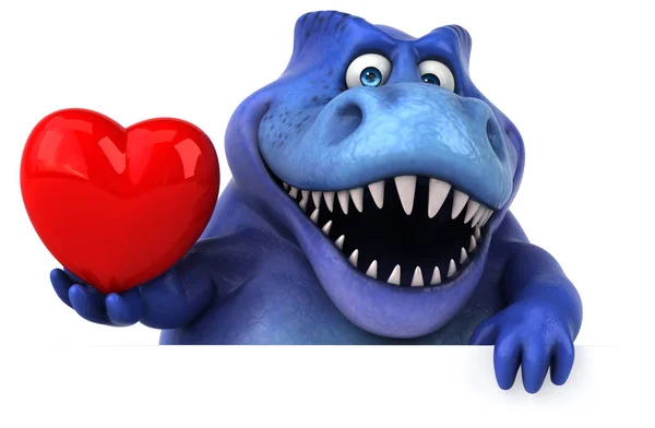 Cartoon character holding heart — Stock Photo, Image