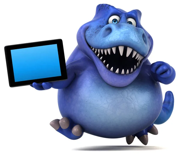 Cartoon character with tablet — Stock Photo, Image