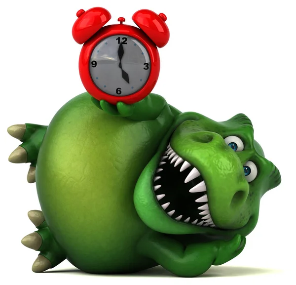 Cartoon character holding clock — Stock Photo, Image