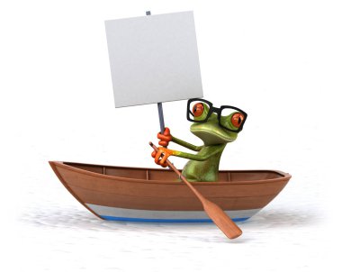 Tekne içinde eğlenceli kurbağa