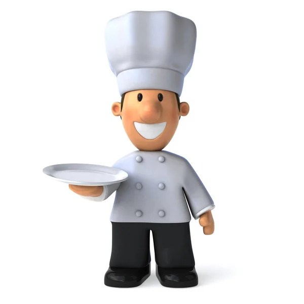 Fun chef with plate — Stock Photo, Image