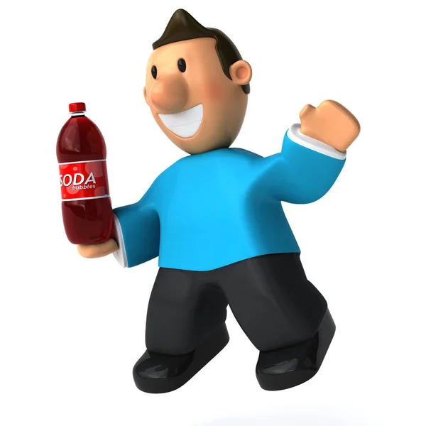 Divertido hombre casual con soda — Foto de Stock