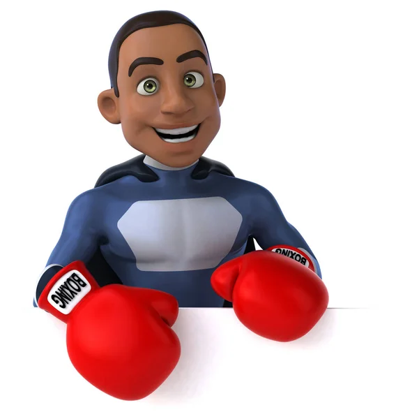 Superhjälte i boxning handskar — Stockfoto