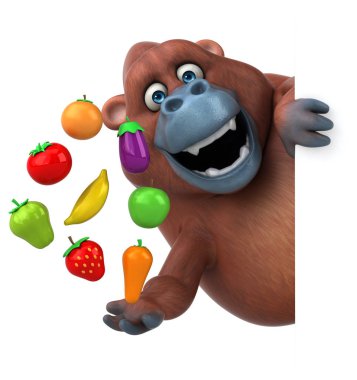 çizgi film karakteri meyve ve sebze ile 