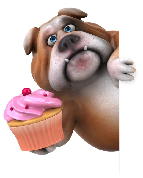 Çizgi film karakteri ile cupcake — Stok fotoğraf