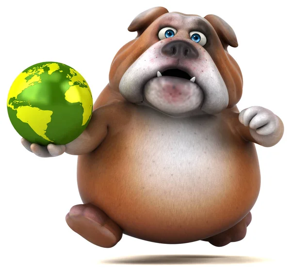 Divertido personaje de dibujos animados con globo —  Fotos de Stock