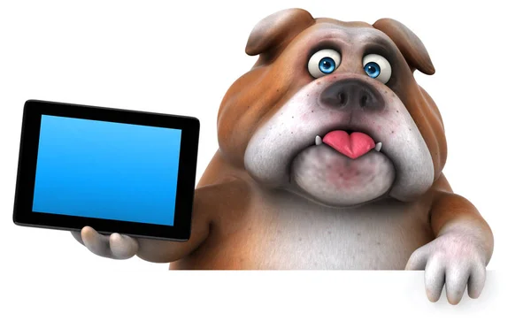 Cartoon character with tablet — Stock Photo, Image