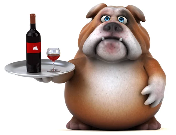 Cartoon character  with wine — Stock Photo, Image