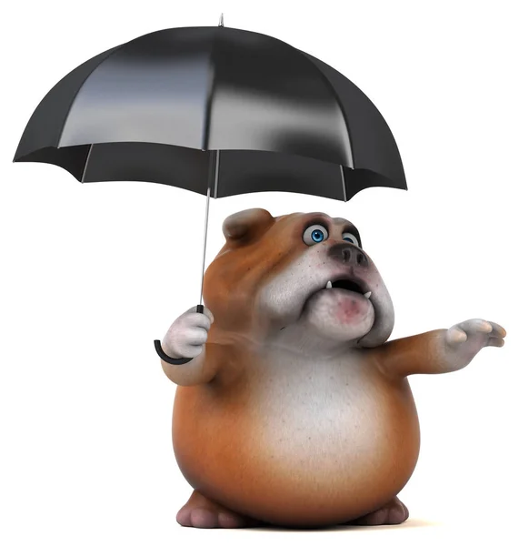 Cartoon character with umbrella — Stock Photo, Image