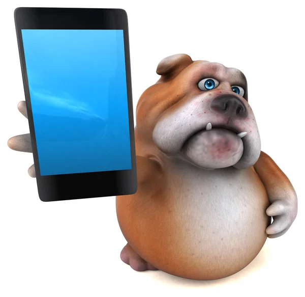 Cartoon character with smartphone — Stock Photo, Image