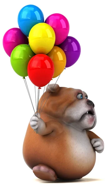 Cartoon character  with balloons — Stock Photo, Image