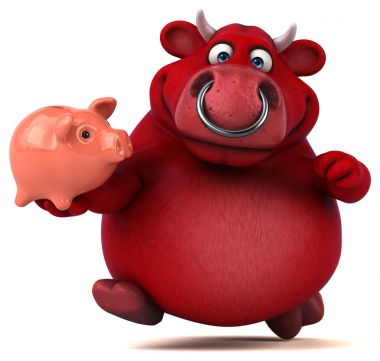 Kumbara ile kırmızı boğa 