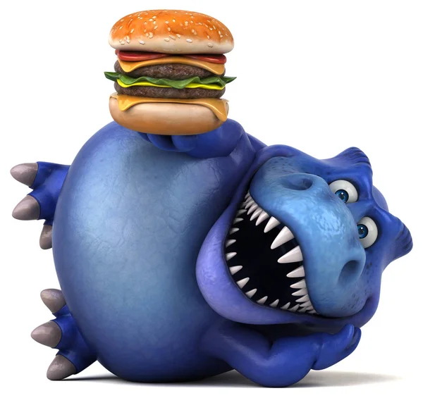 Komik çizgi film karakteri hamburger ile 