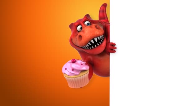 Dinoszaurusz gazdaság cupcake — Stock videók