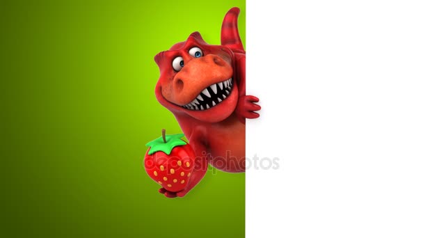 卡通人物拿着草莓 — 图库视频影像