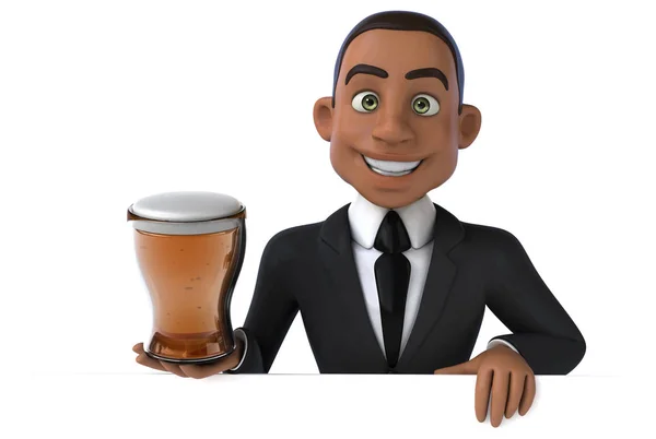 Affärsman innehav öl — Stockfoto
