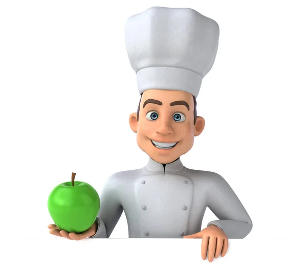 Chef con mela in mano — Foto Stock