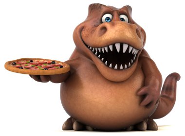 çizgi film karakteri pizza holding