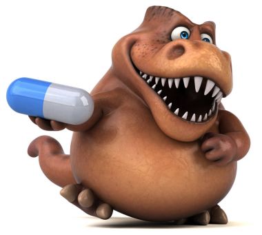 çizgi film karakteri holding hap