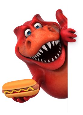 çizgi film karakteri hotdog holding