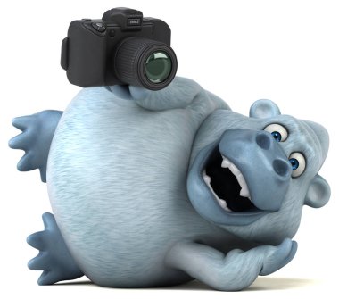 çizgi film karakteri holding kamera