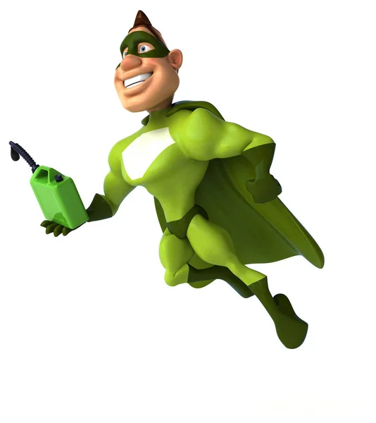 Superhero holding oil — Stock Photo, Image