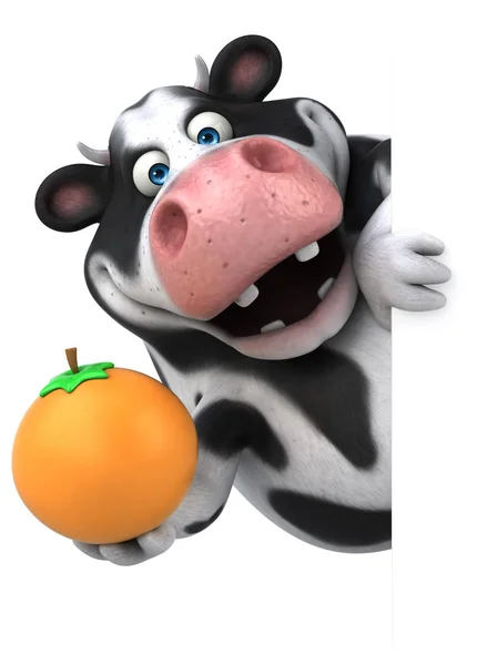 Cartoon character holding orange — Stock Photo, Image