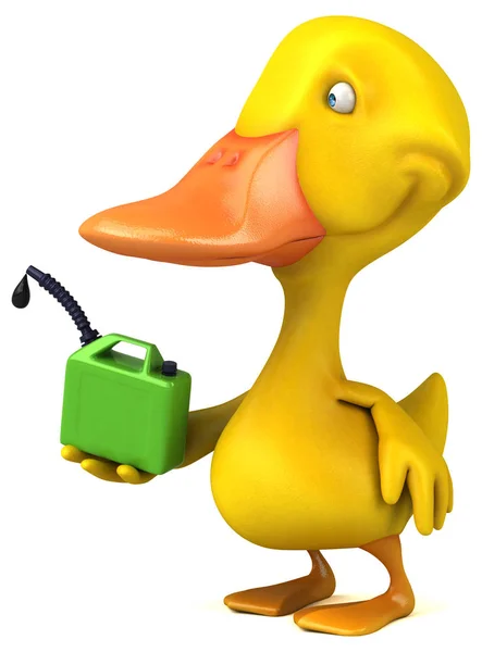 Cartoon character holding oil — Stock Photo, Image
