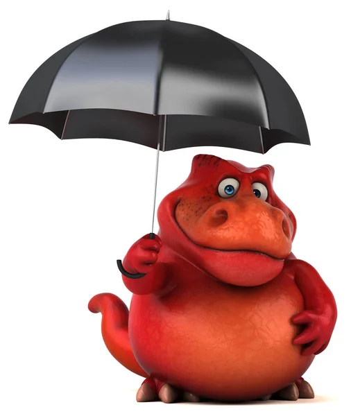 Personaggio dei cartoni animati in possesso di ombrello — Foto Stock