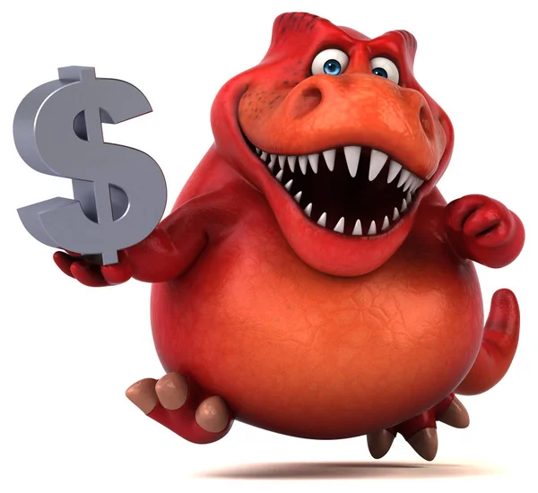 Персонаж мультфильма держит доллар — стоковое фото